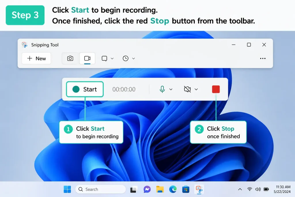 Save your screen recording in Snipping Tool on Windows 11