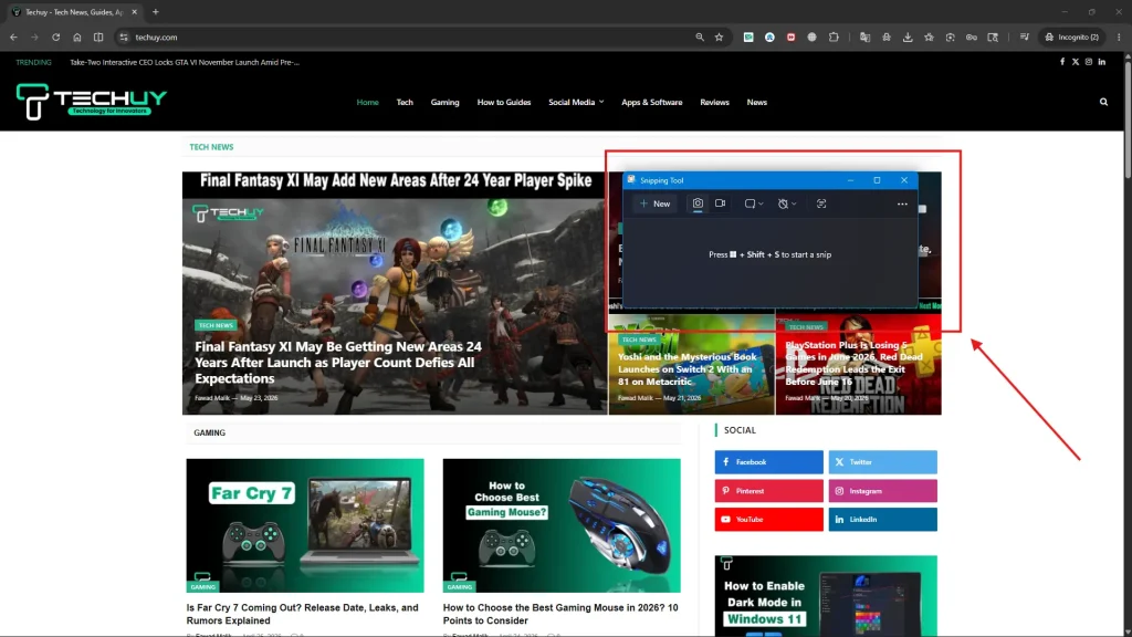 Start and stop screen recording in Windows 11 using the Snipping Tool