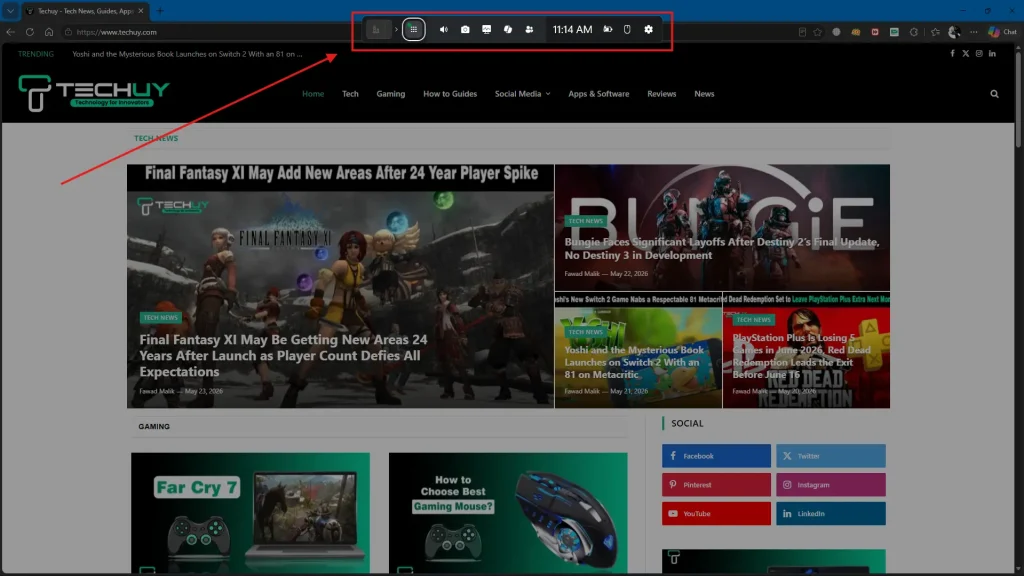 Open Xbox Game Bar in Windows 11 using the Windows + G keyboard shortcut