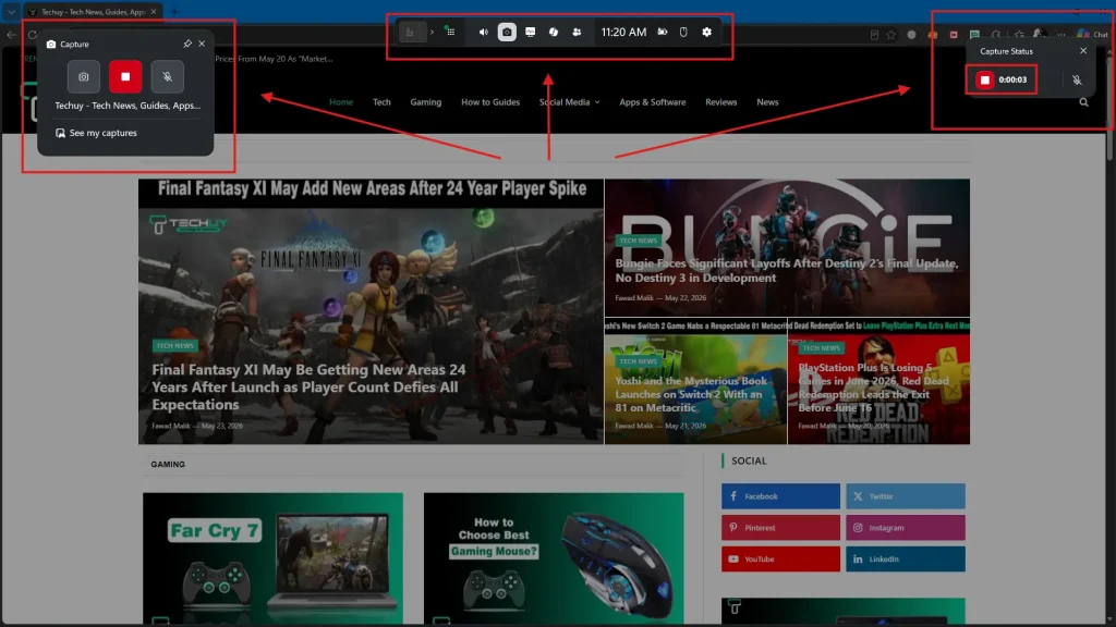 Stop screen recording in Xbox Game Bar on Windows 11