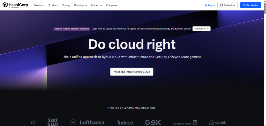 Terraform Cloud home page screenshot
